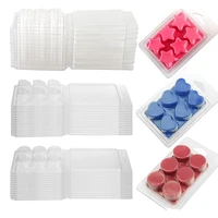 60 pack wax melt containers 6 cavity clear empty plastic wax melt molds clamshells for tarts wax melts