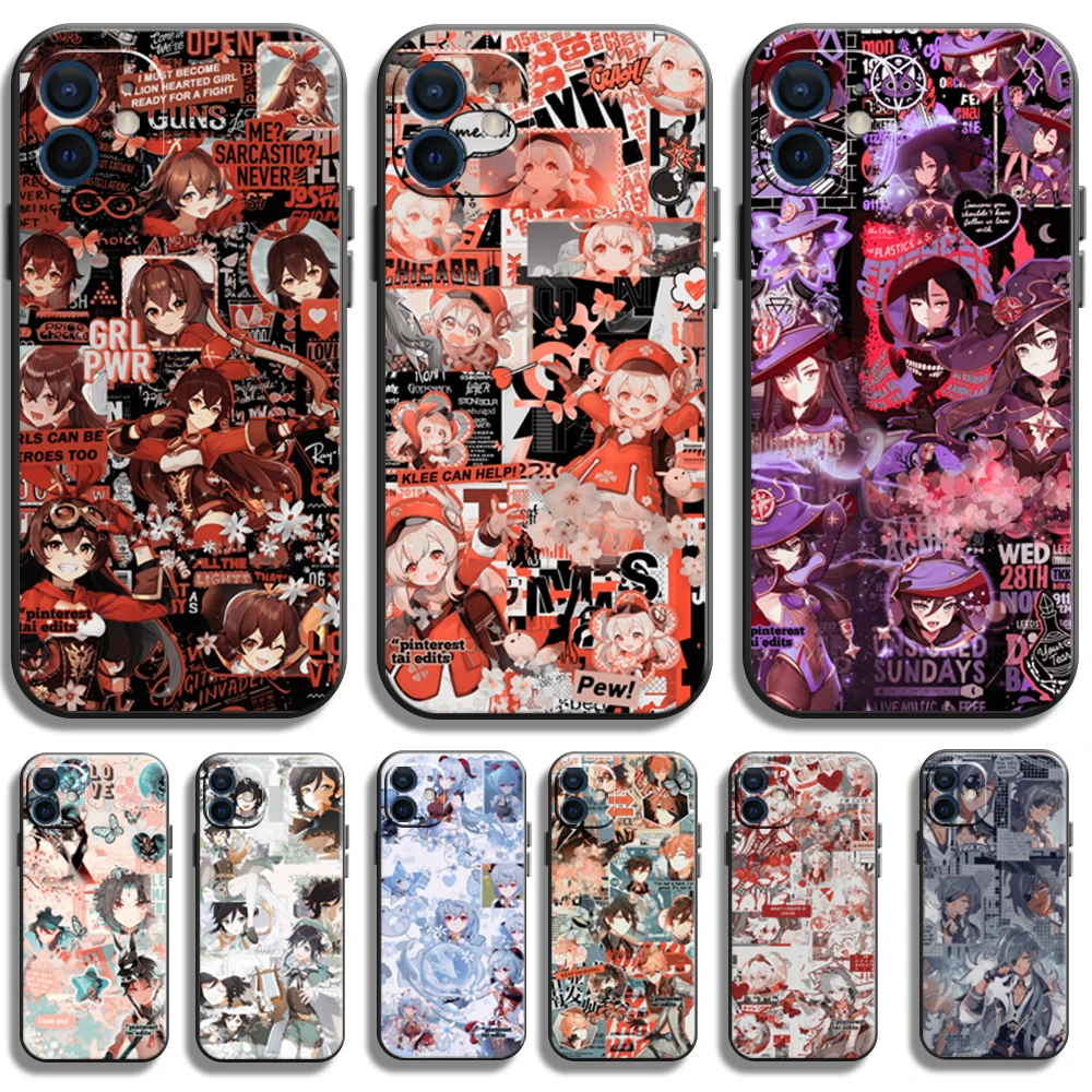 

Genshin Impact Anime Funda Phone Cases For iPhone 11 12 Pro MAX 6S 7 8 Plus XS MAX 12 13 Mini X XR SE 2020 Funda Soft TPU
