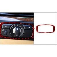1pcs car accessories carbon fiber car stickers headlight switch frame decorative for bmw 5 seriese e60 f10 f07 f01 5gt 2005 2011