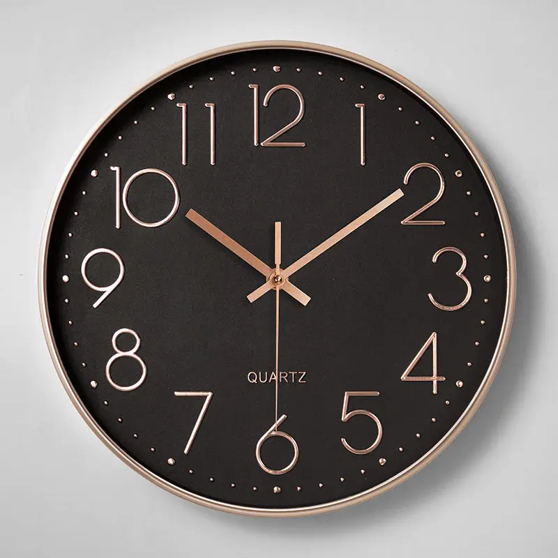 

Household Wall Clock Mute Bedroom Silent Quartz Wall Watch Decor 12inch Living Room Modern Simple Child Clocks Gift