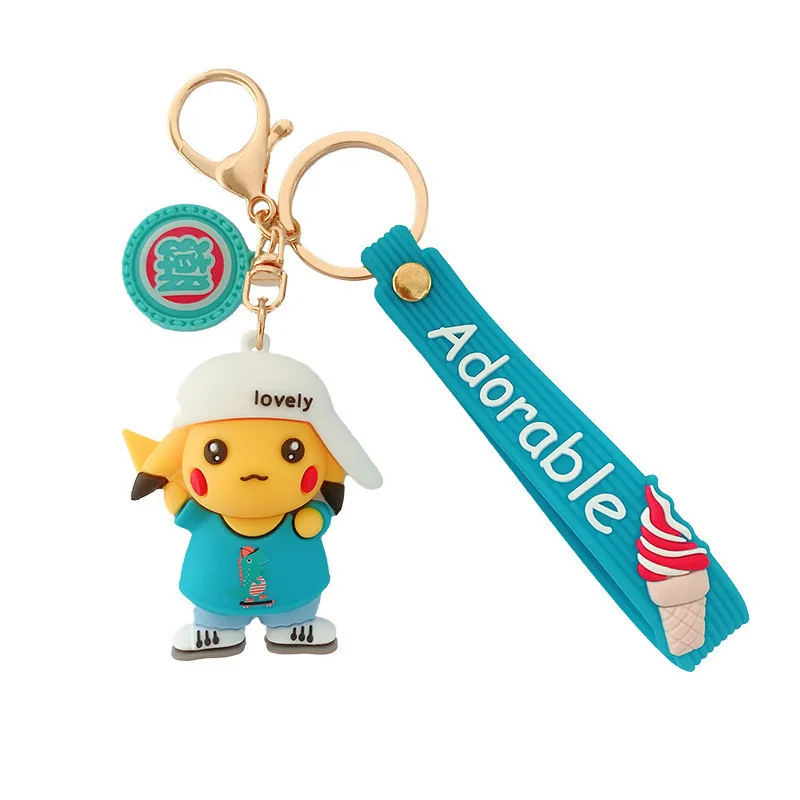 

Explosive Pokémon Pikachu Keychain PVC Soft Keychain Cartoon Couple Bag Cute Pendant Backpack Pendant Gift Memorial