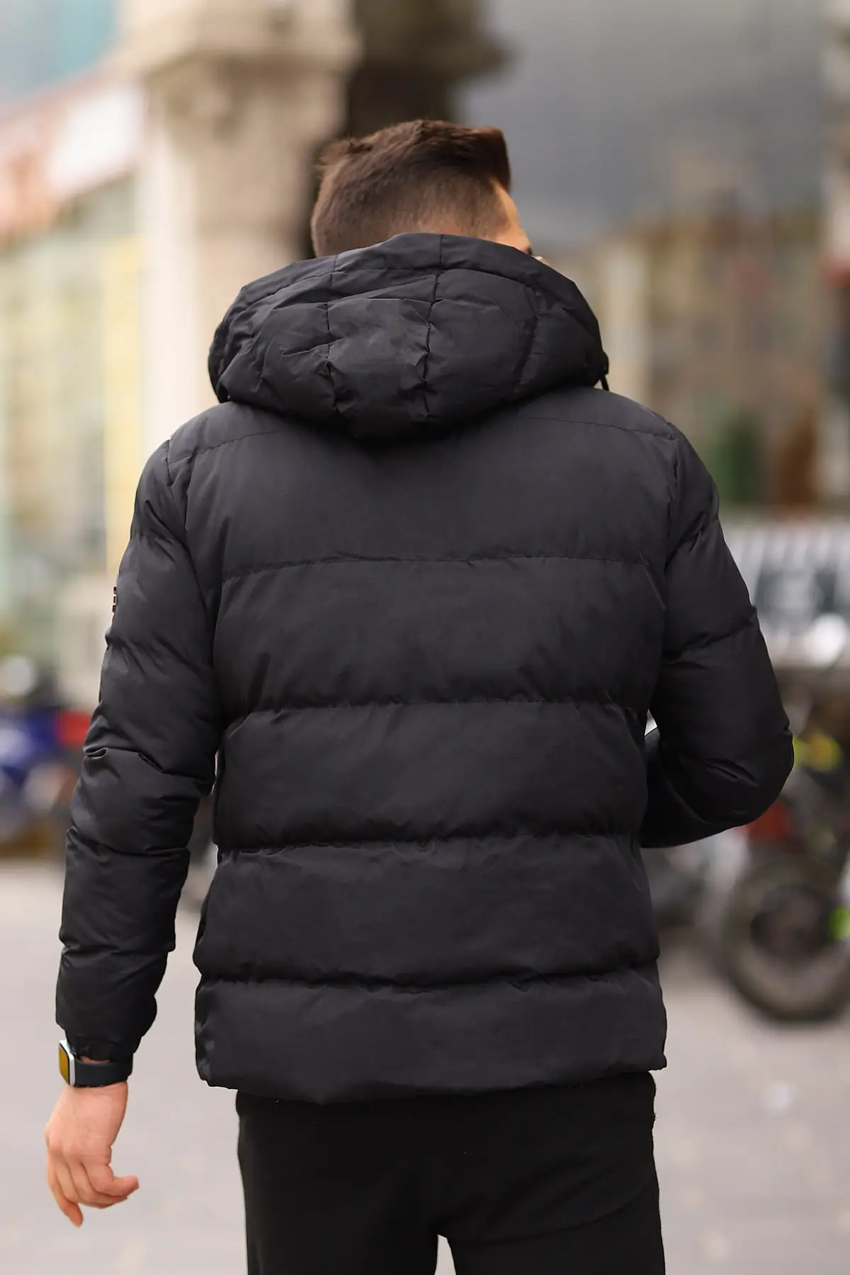 Waterproof And Windproof Fleece Black Men's Coat