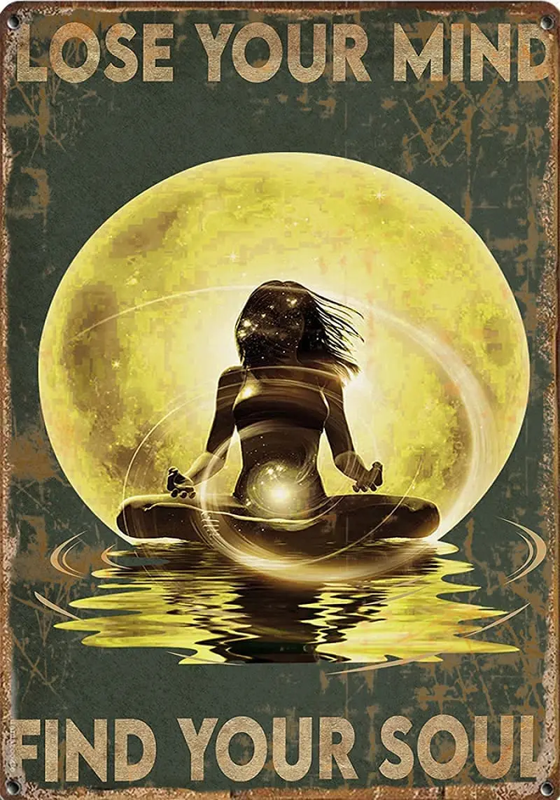 Оловянный постер с логотипом Find Your Soul для йоги студии спортзала бара клуба