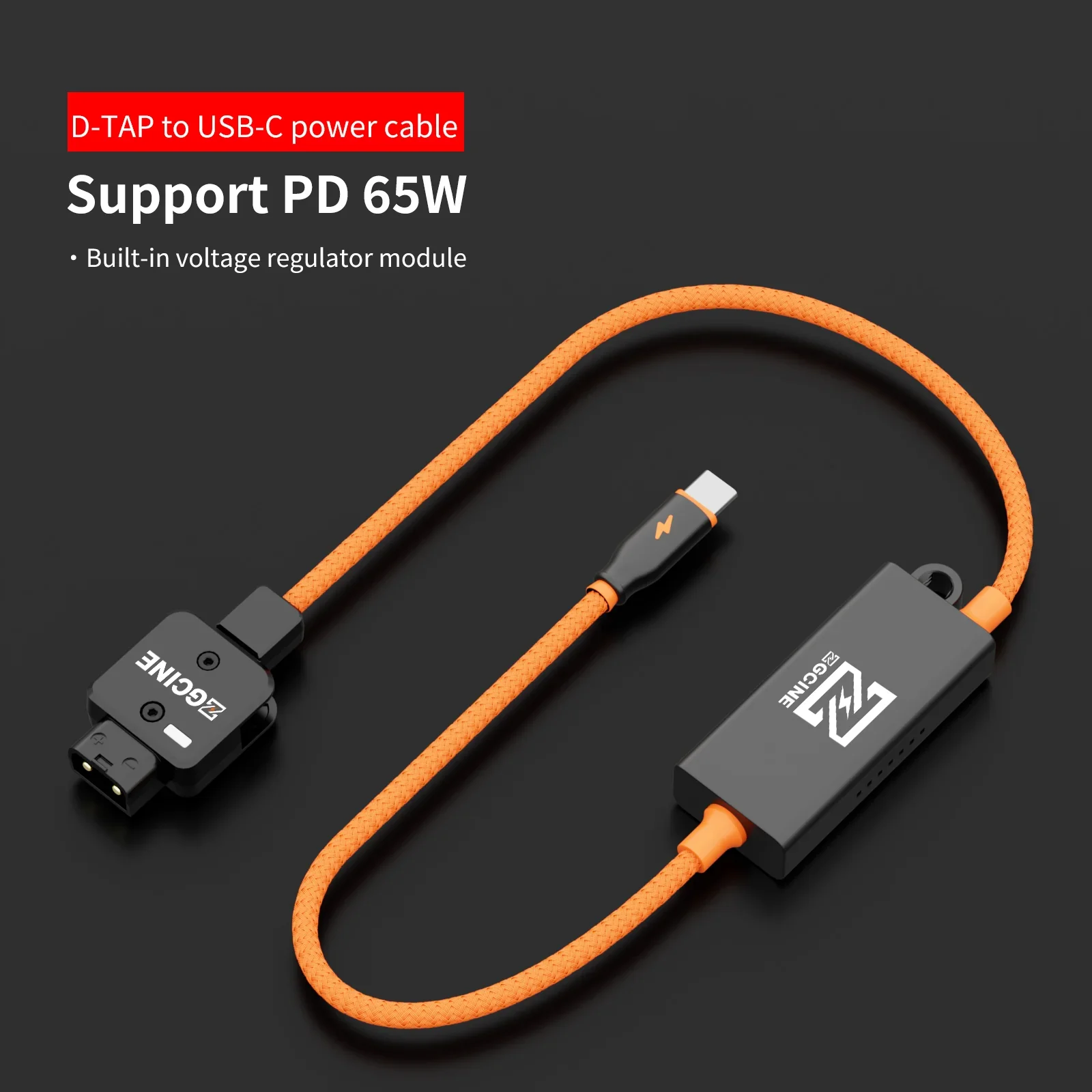 Фото Кабель ZGCINE, 20-дюймовый DT-PD D-Tap к USB-C PD, 2-стороннее зарядное устройство с V-образным креплением, кабель питания для аккумулятора с V-образным креплением, беззеркальных камер, телефонов №3