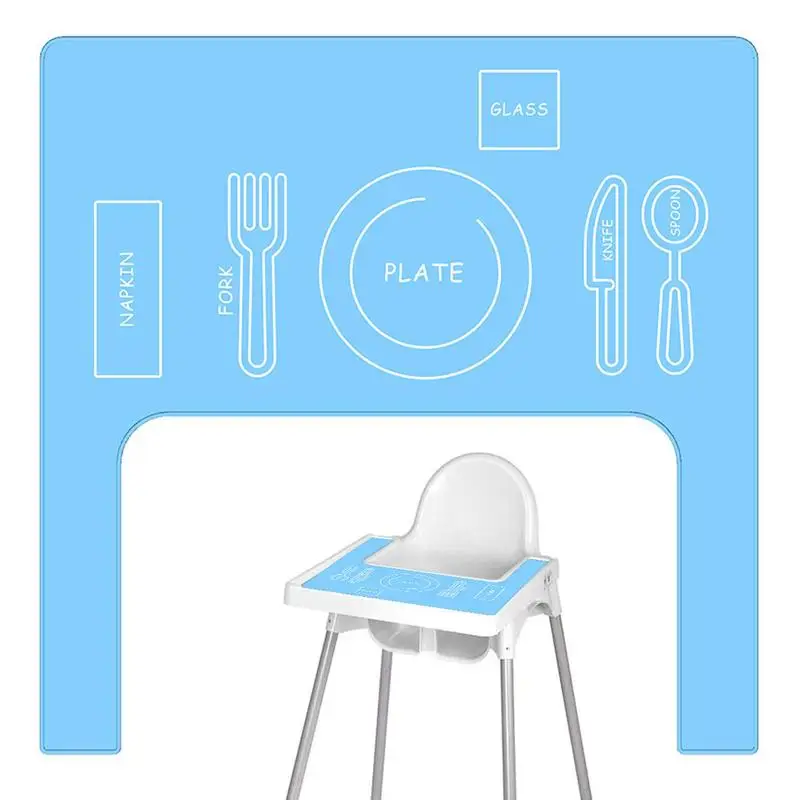 

Baby Placemat For High Chair Non-slip Silicone Food Mat High Chair Tray Food Mat Reusable For Toddlers And Babies Food-safe And