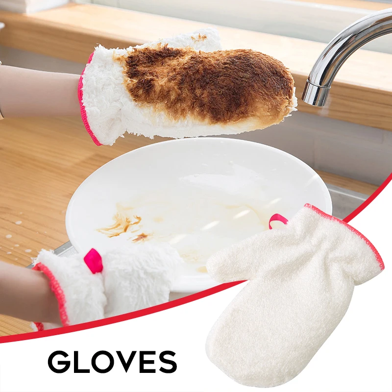 

Professional Bamboo Fiber Cleaning Gloves Thick Heat Resistant Slip Resistant Gloves Reusable Drop Shipping Перчатки Рабочие