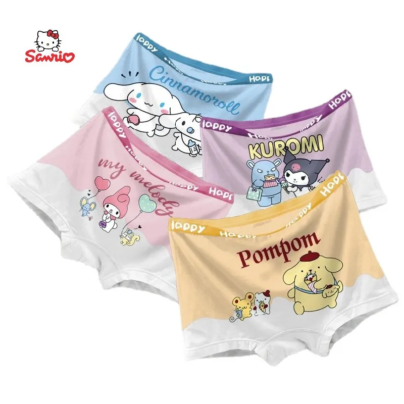 

Sanrio Kawaii Cinnamon Roll Anime Cartoon Girls Underwear Modal Square Corner Comfortable Breathable Cute Children's Gift Shorts