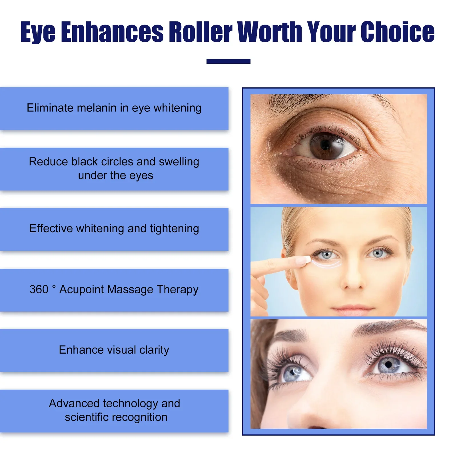 Роликовая Сыворотка Для Улучшения Глаз 15 Мл Против Отечности Уменьшения Темных