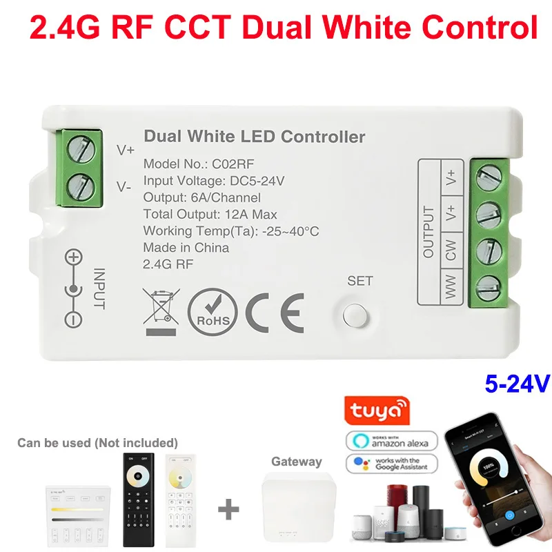

SUNSPURT 5 в 1 RGBWCCT контроллер светодиодной ленты 2,4ГГц
