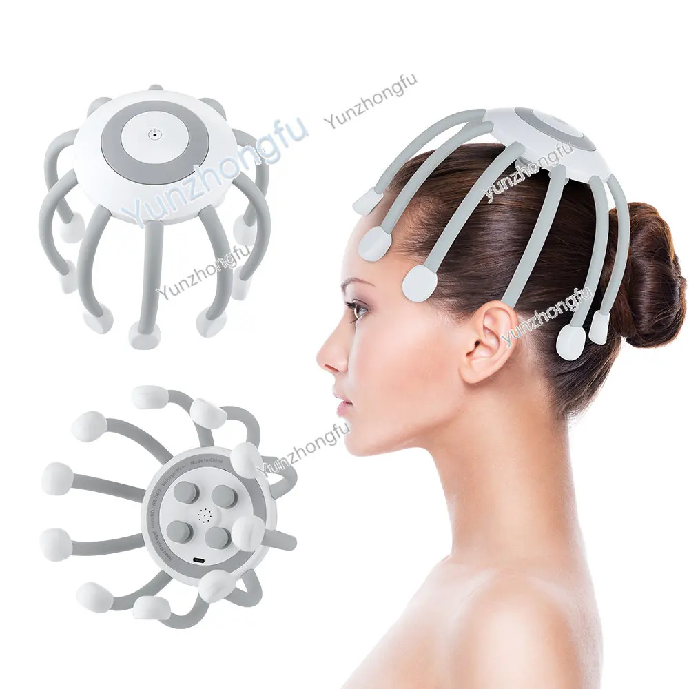 

Electric Scalp Massager with 4 Replacement Massage Heads Portable Head Scratcher with Tissue Kneading Nodes