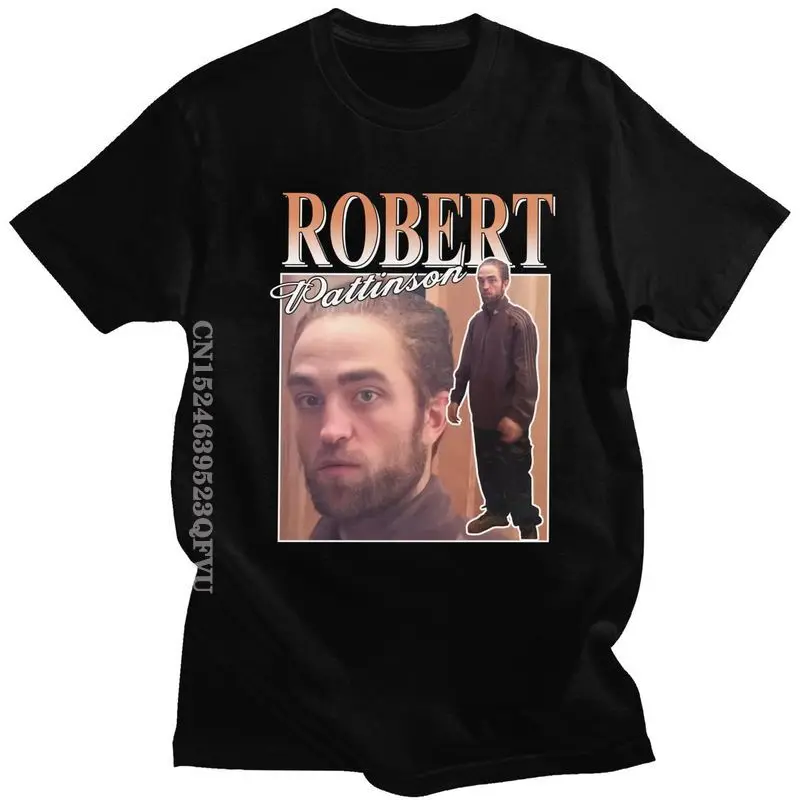 

Funny Robert Pattinson Standing Meme Tshirts For Men Cotton Tee Tops Vintage Rob Tshirt Women Men Novelty T Shirt Harajuku