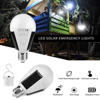 rechargeable led bulb e27 led solar lamp 7w 12w 85v 265v outdoor emergency solar powered bulb travel fishing camping light