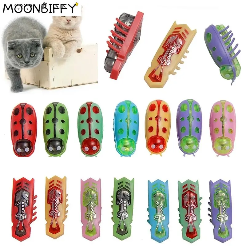 

Pet Interactive Electric Bug Cat Toy Cat Escape Obstacle Automatic Flip Toy Battery Operated Vibration Pet Beetle Playing Toy