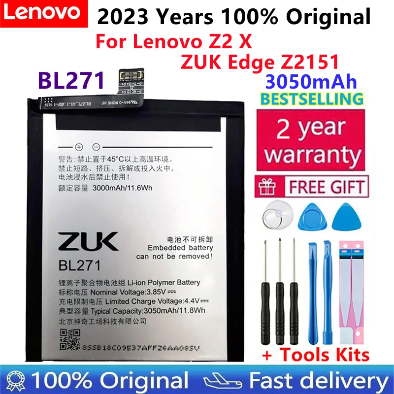 

100% Original Battery BL271 For Lenovo Z2 X/ ZUK Edge Z2151 akku Li-ion 3050mAh Quality Replacement Batteries+Free Tools
