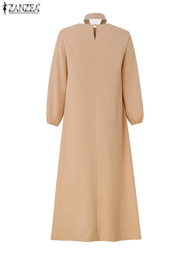 Мусульманское платье ZANZEA с длинными рукавами и галстуком осень 2024 женское