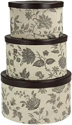 

Hat Box Set with Faux Leather Lids, Floral Pattern Iridescent herb grinder Manual grinder for pepper Pump and grind salt Peper e