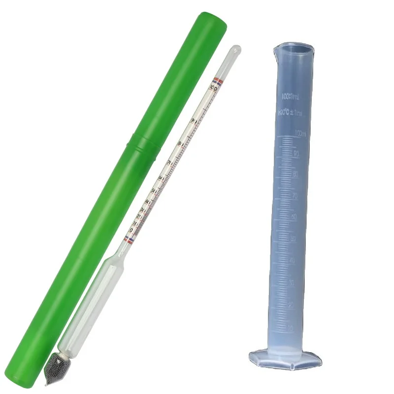 

Пластиковый градиентный цилиндрический спиртометр 0-100%, набор спиртометров