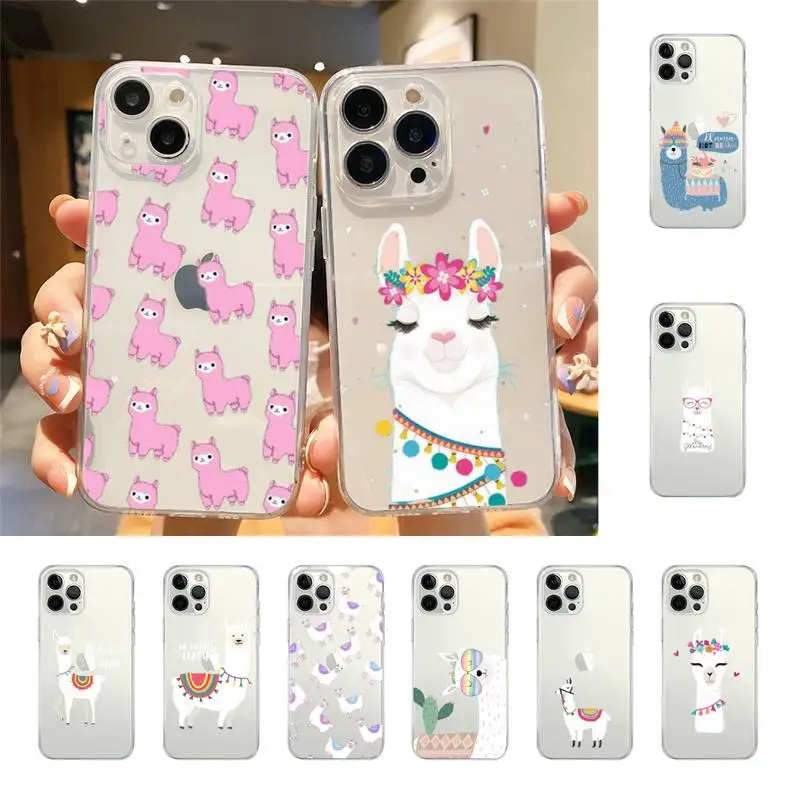 

Kawaii Cute Llama Alpaca Animals Cartoon Phone Case For Iphone 7 8 Plus X Xr Xs 11 12 13 Se2020 Mini 14 Promax Case