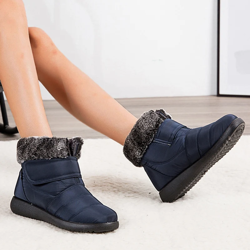 Зимние женские ботинки однотонная обувь женская на платформе сапоги средней
