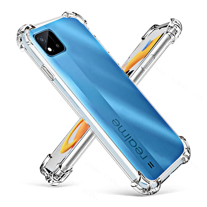 

For Oppo Realme C11 Shockproof Clear Transparent Silicone TPU on Realmi C11 2021 C 11 11c Soft Phone Back Case Cover Coque Funda
