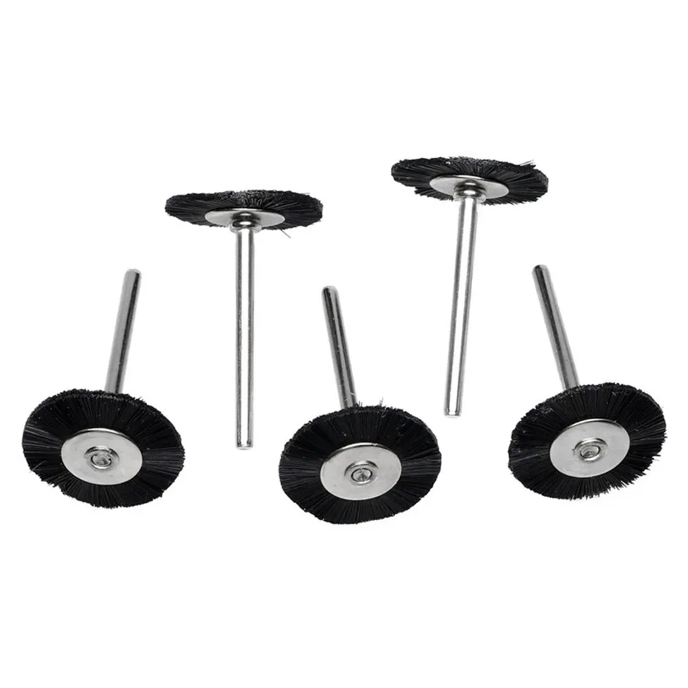 

5/10pcs T Type Black Bristles Wheel Brushes 3mm Shank 3*25mm For Metal Surface Polishing Rust Derusting Degreasing Burr
