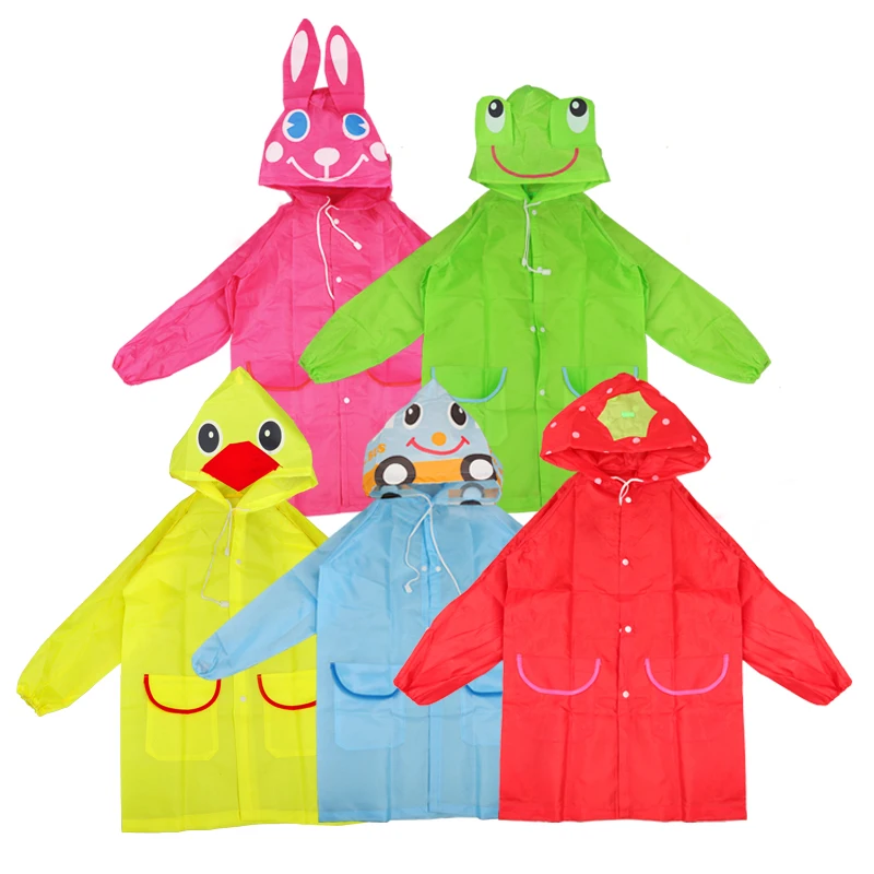 

1pc Cute Cartoon Animal Kids Rain Coat Children Raincoat Rainwear Boys Girls Waterproof Raincoat Student Poncho Rainsuit