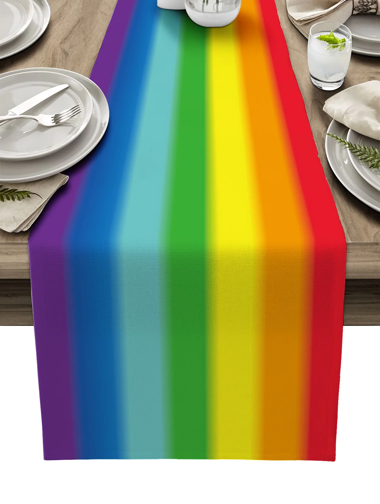 

Rainbow Colorful Stripes Table Runner Kitchen Dining Table Decor Tablecloth Wedding Holiday Decor Table Runner