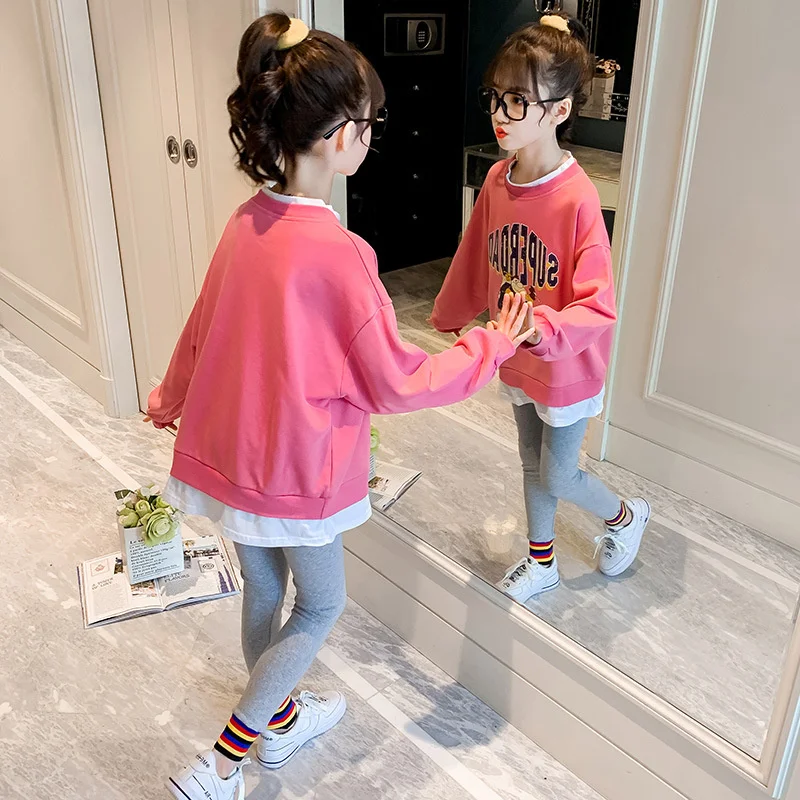 Girls /Boys Suit Sweatshirts +Pants Cotton 2Pcs/Sets 2022 Casual Spring Autumn Thicken Teenager Warm Kid Outdoor Children Clothi