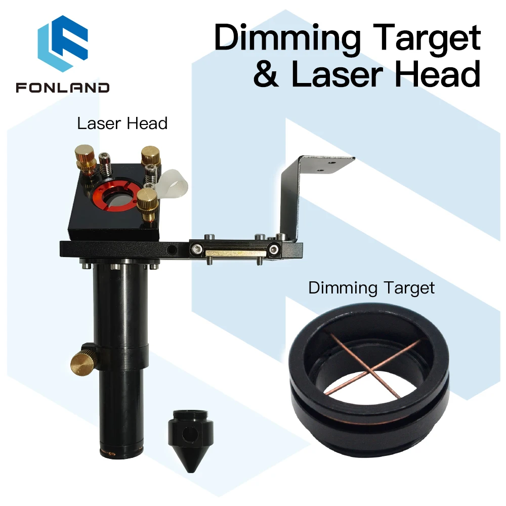 FONLAND CO2 Laser Head & Path Calibrating Device Kit Dia.20 FL50.8/63.5/101.6mm Laser Head Kit For CO2 Laser Cutting Machine