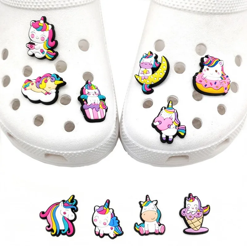 

1-10Pcs Cartoon Charms Jibz Croc Pvc Croc Accessories Cute Unicorn Boys Girls Shoe Buckle Removable Decorations Party Present