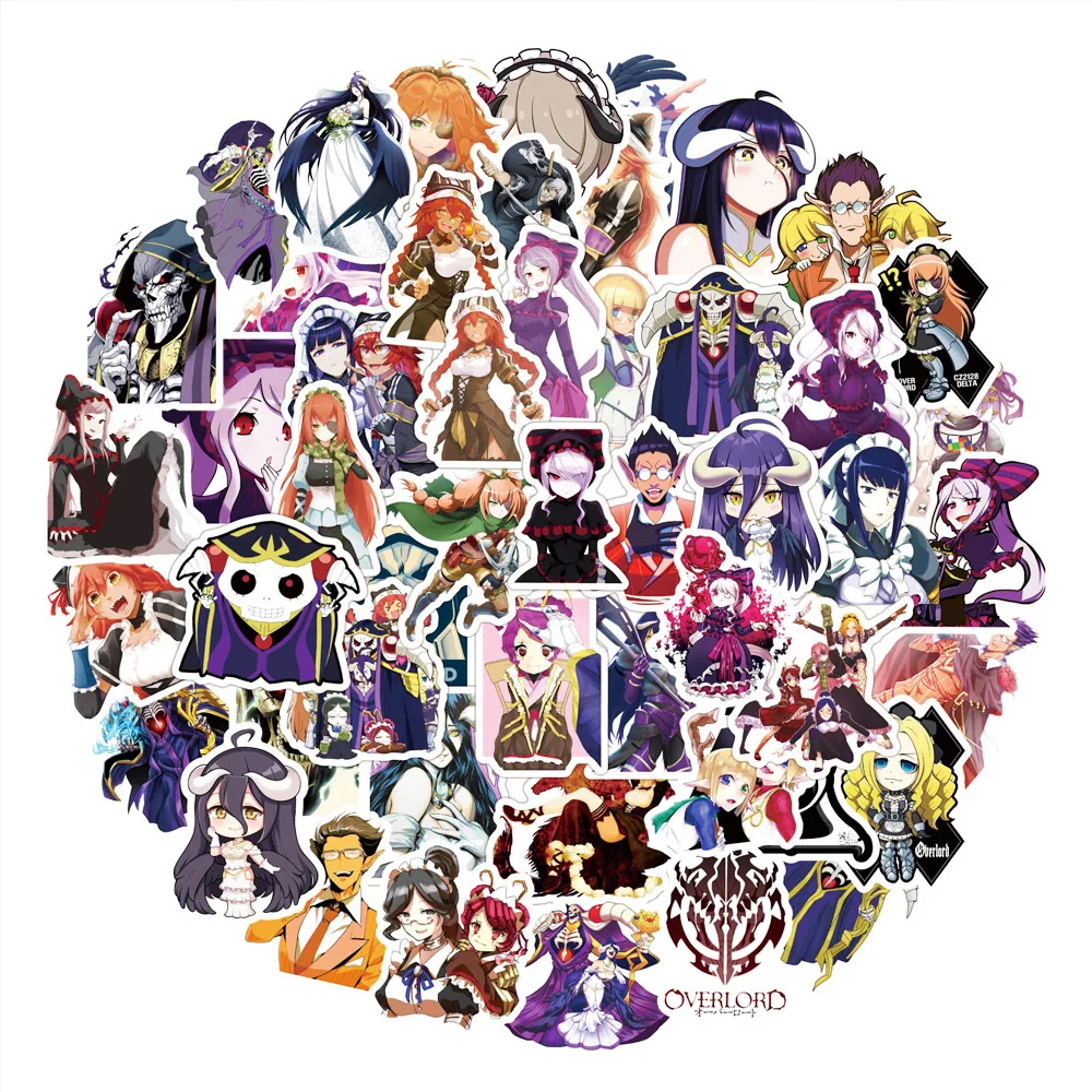 

10/30/50PCS Anime Overlord Graffiti Stationery Stickers Skateboard Car Motorcycle Laptop Phone Classic Toy PVC Decal for Kids