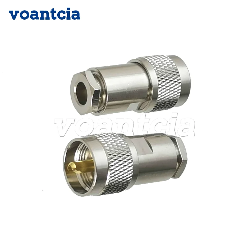 

10pcs UHF PL259 Male Plug Connector Clamp RG5 RG6 5D-FB LMR300 Cable RF Coaxial Brass Straight New