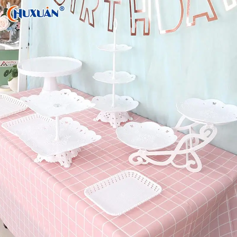 

European Style 2 Tier Detachable Cake Stand Pastry Snack Rack Fruit Plate Cupcake Dessert Tray Birthday Party Decorations