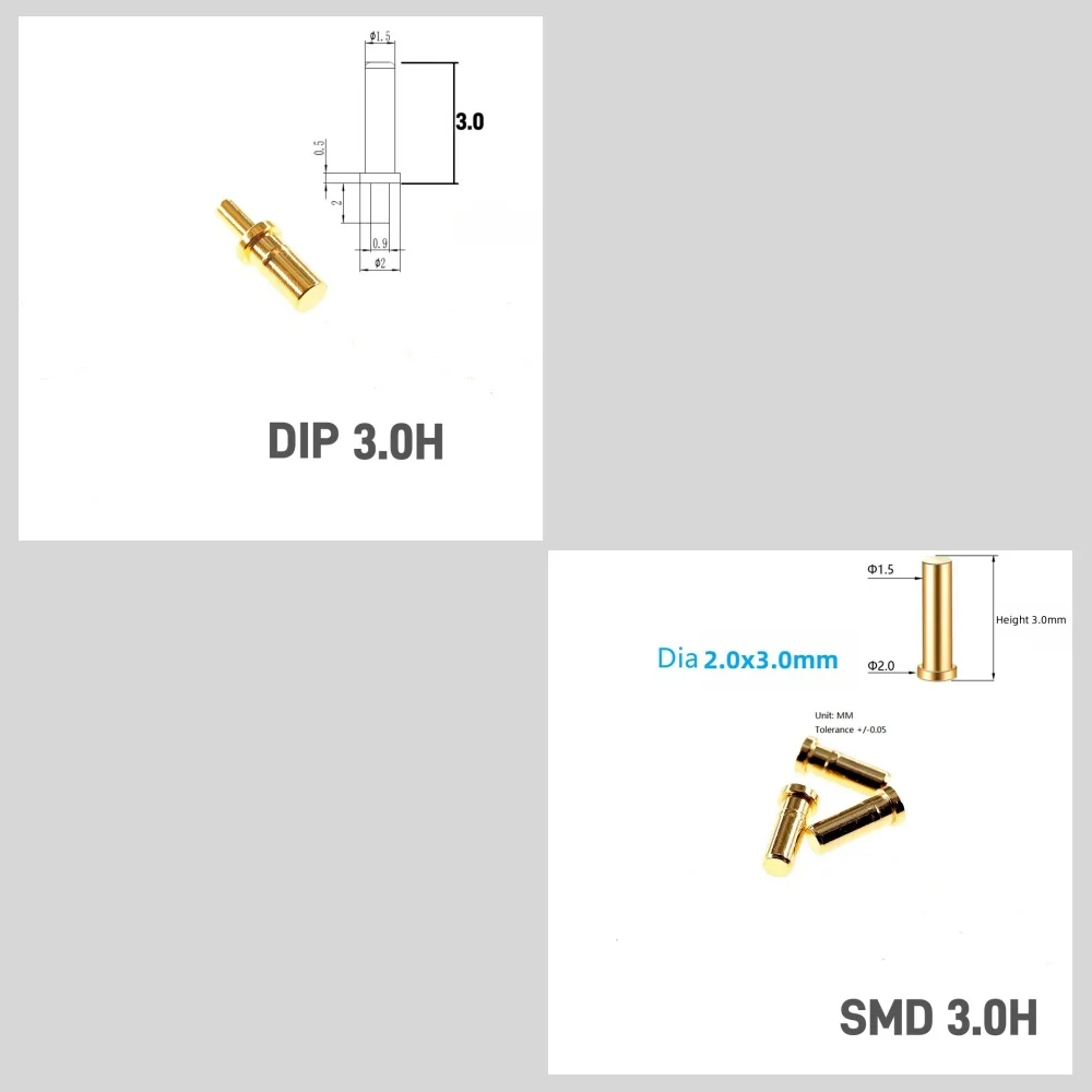 

Разъем PogoPin Батарея Гнездовая накладка DIP SMD Высота 3,0 3,5 3,7 4,0 4,5 5 5,5 6 7 мм Монтаж на печатную плату Тестовый зонд Позолоченный