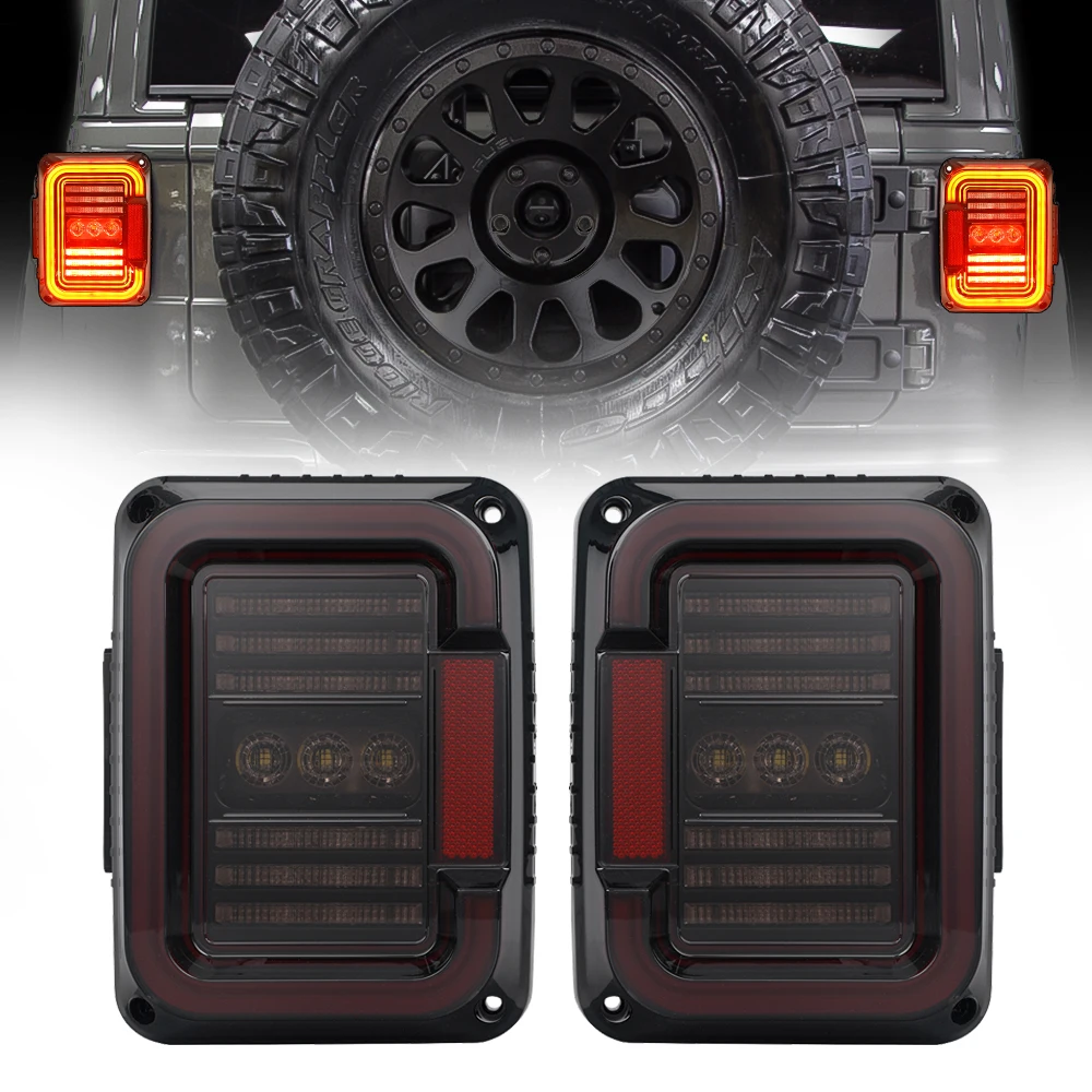 

DOT E-mark Approved Car Light Accessories LED Tail Lights For Jeep Wrangler JK JKU 07-17 30w Reverse Light Tail Lamp12V Taillamp