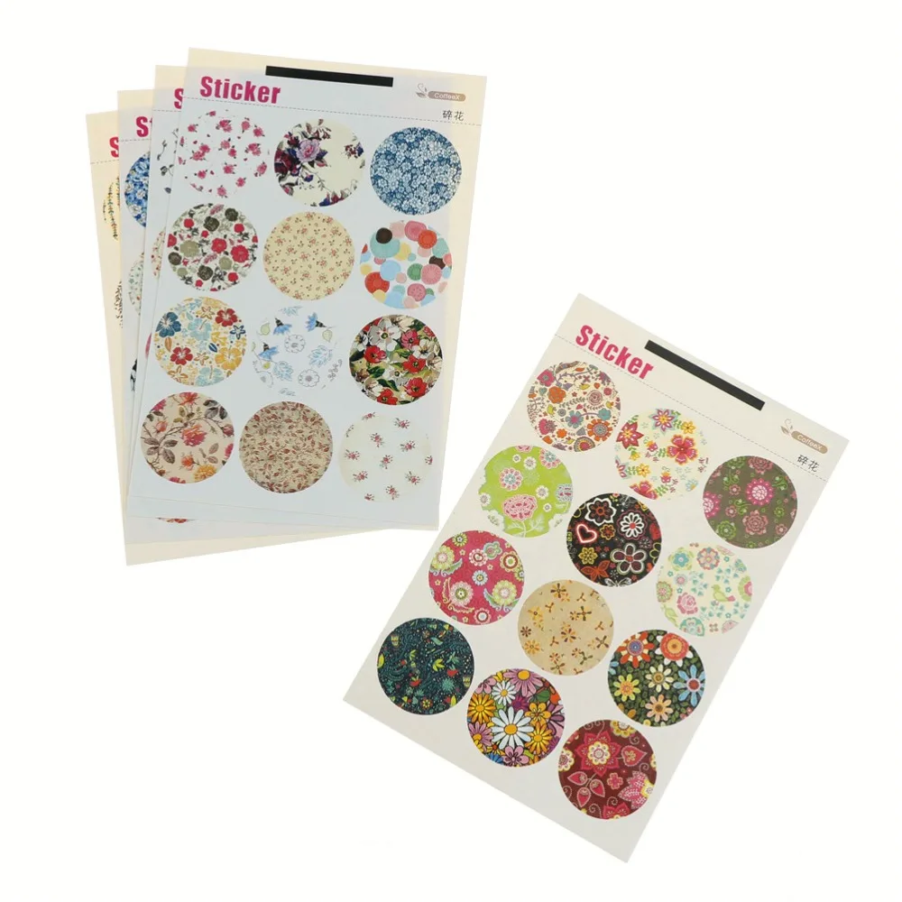

60pcs/lot Novelty Deco Rural Floral Lovely Craft Stationery Decoration Sticker for DIY Scrapbooking Diary Phone Album Calendar