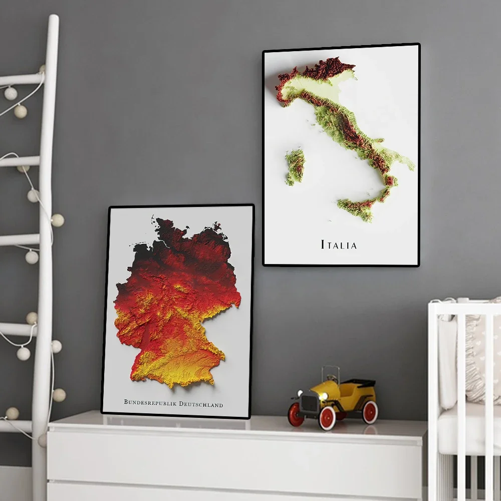 Настенная карта мира Классический Простой плакат HD для украшения дома гостиной