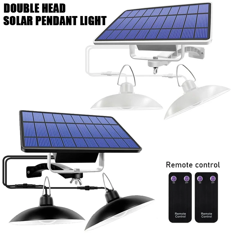 

Outdoor IP65 Waterproof Double Head Solar Pendant Light Indoor Solar Lamp With Cable Suitable for courtyard, garden, indoor etc,