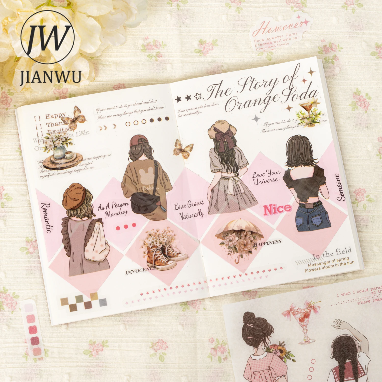 JIANWU серия сердечных моментов Kawaii персонаж Ландшафтный материал коллаж наклейка