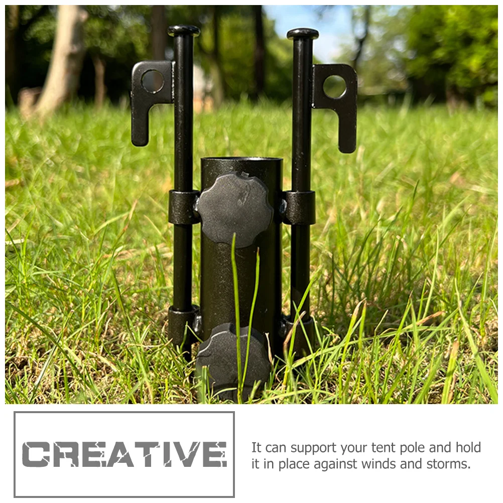 

1 Set of Metal Rod Holder Multifunctional Umbrella Stand Outdoor Umbrella Base