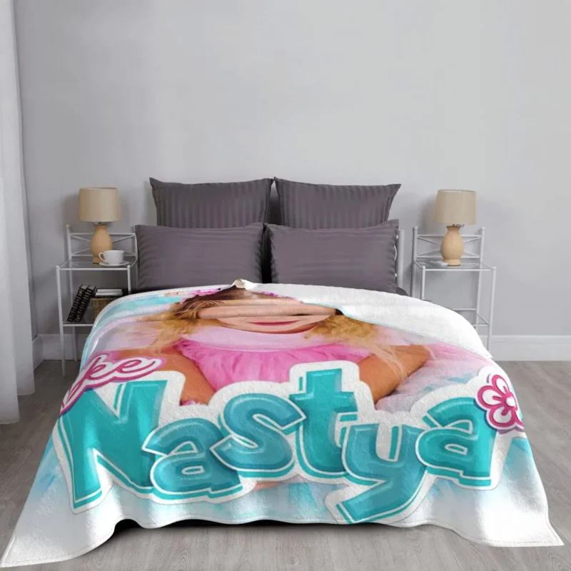 

Cute Like Nastya Blankets Fleece Decoration Portable Warm Throw Blankets for Home Office Bedspreads
