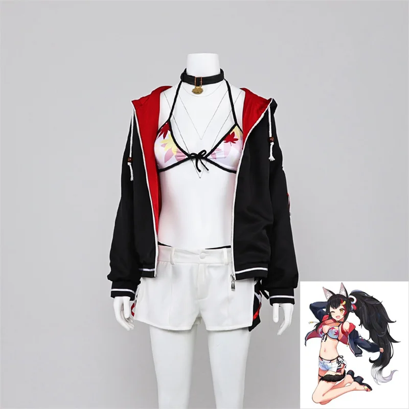 

COSLEE VTuber Hololive Ookami Mio Bikini Swimsuit Coat Top Pants Uniform Cosplay Costume Party Outfit XS-XXL Custom Made NEW