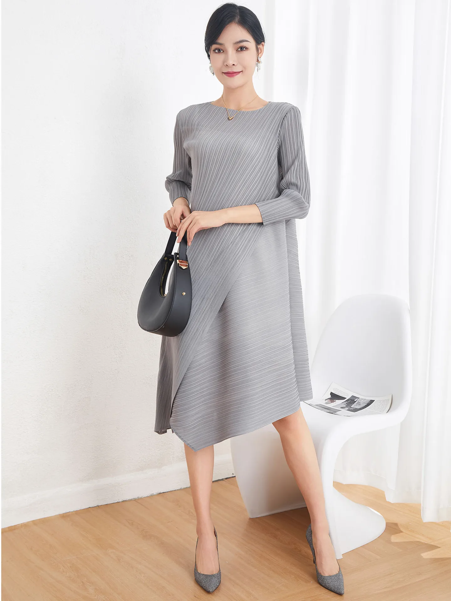 

Женское плиссированное платье в стиле пэчворк, простое и модное, тонкое и Облегающее, модная юбка на весну и лето