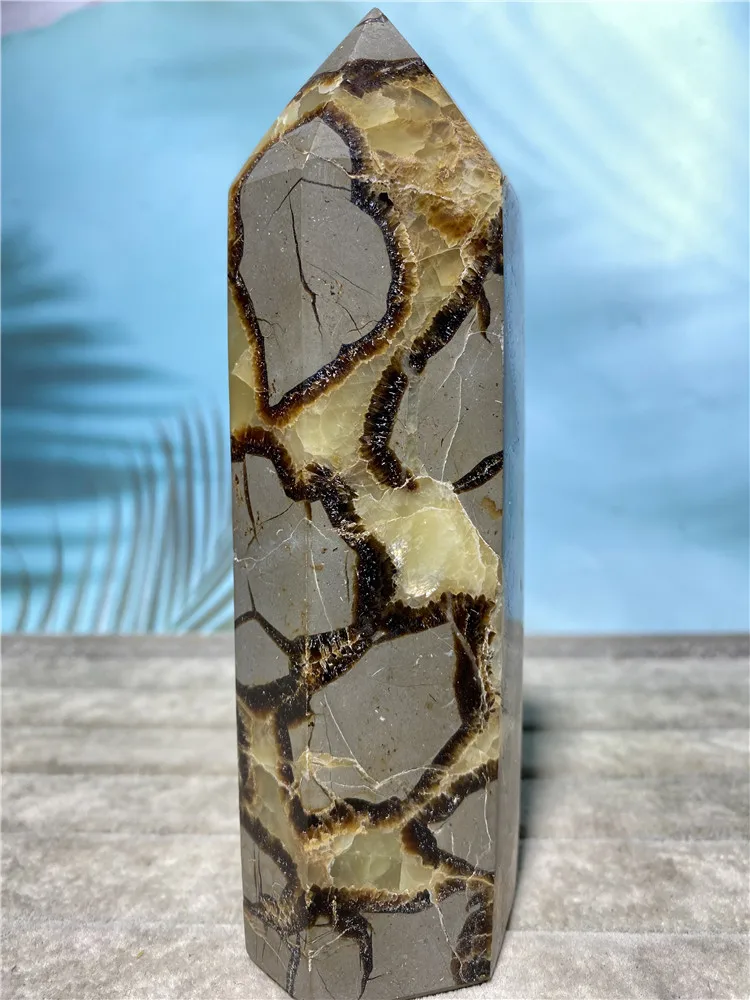 

Septarium Natural Stone Crystal Wand Healing Agate Geode Reiki Druzy Raw FengShui Ornaments For Home Decoration Room Tower