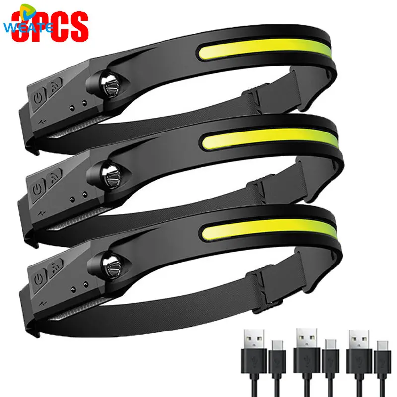 

Фонарь налобный индукционный, USB, 18650, со встроенным аккумулятором