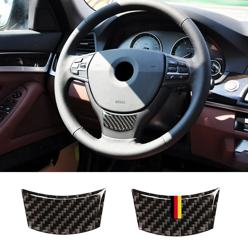 

For BMW 5 Series E60 2004 - 2006 2007 2008 2009 2010 520li 523li 525li Carbon Fiber Car Steering Wheel Sticker Cover Trim