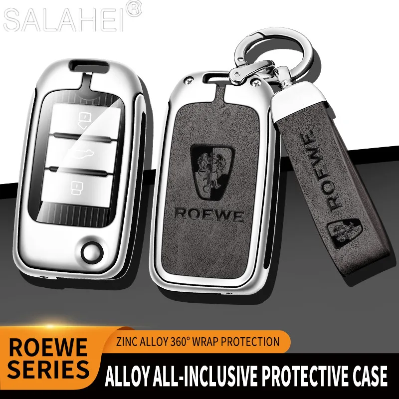 

Zinc Alloy Car Remote Key Fob Case Full Cover Shell For Roewe RX5 I5 I6 MAX RX8 RX3 ERX5 2017 2018 2019 2020 Protector Keychain