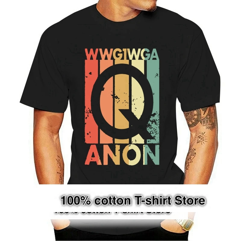 

Q черная футболка Wwg1Wga Qanon Ретро винтажная полноразмерная футболка