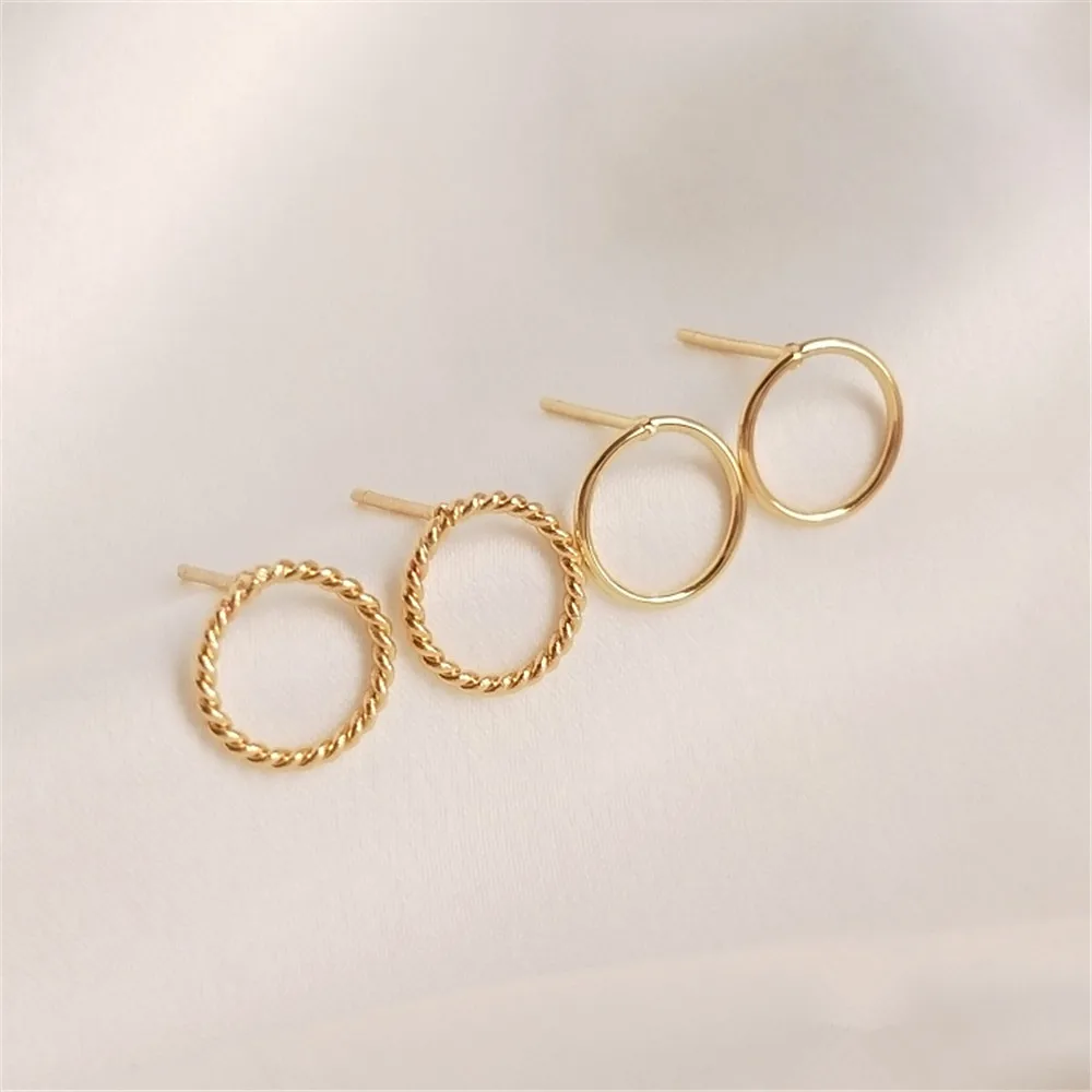 

14K Gold Filled Plated Ring earrings twist Circle Earrings hand DIY Circle Earrings hand made Earrings accessories