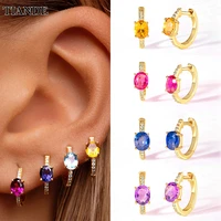 tiande silver color gold plated hoop earrings for women color big zircon piercing womens circle earrings 2022 jewelry wholesale